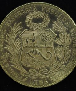 Moneda de oro de 100 Soles de Perú. Año 1965.