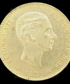 Moneda de oro de 25 Pesetas. Año 1877.