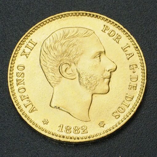 Moneda de Alfonso XII de 25 Pesetas. Año 1882. Oro.