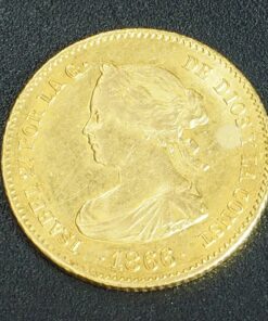 Moneda 4 Escudos Isabel II. Año 1866. Oro.