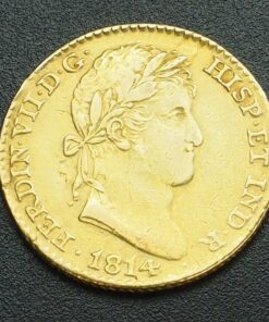 Moneda de 2 Escudos de Fernando VII. Madrid año 1814. Oro.