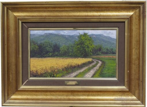 Cuadro con paisaje en óleo