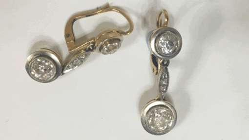Pendientes Art-Decó largos diamantes. - Imagen 2