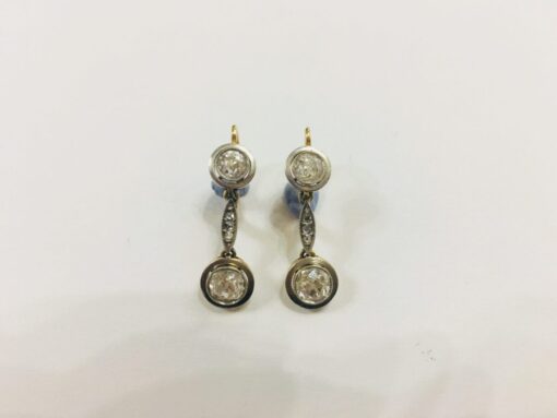 Pendientes Art-Decó largos diamantes.