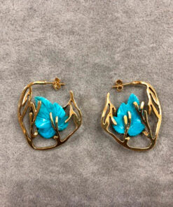 Pendientes aro con turquesas