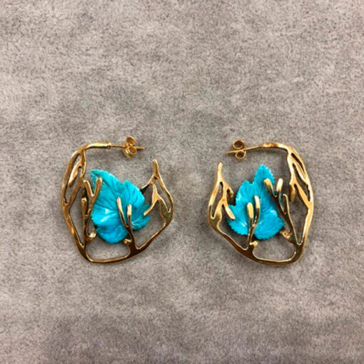 Pendientes aro con turquesas