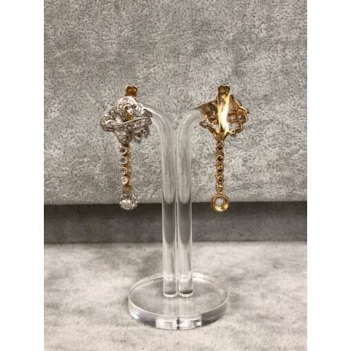 Pendientes largos años 20  con diamantes - Imagen 2
