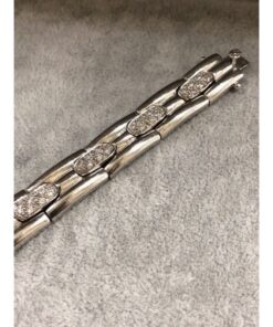 Alternative view of Pulsera oro blanco con brillantes