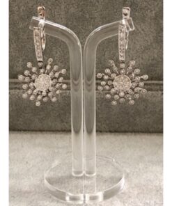 Pendientes  largos oro blanco  con brillantes