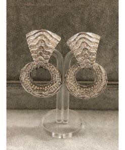 Pendientes  largos de aro con brillantes