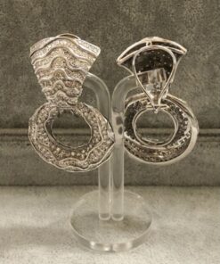 Alternative view of Pendientes  largos de aro con brillantes