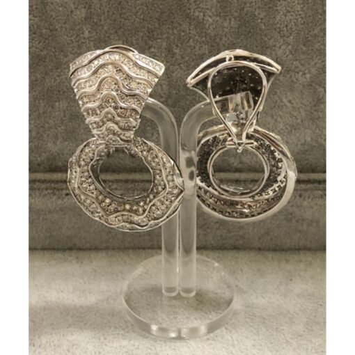 Pendientes  largos de aro con brillantes - Imagen 2