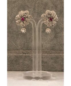 Pendientes de oro blanco con turmalina y diamantes