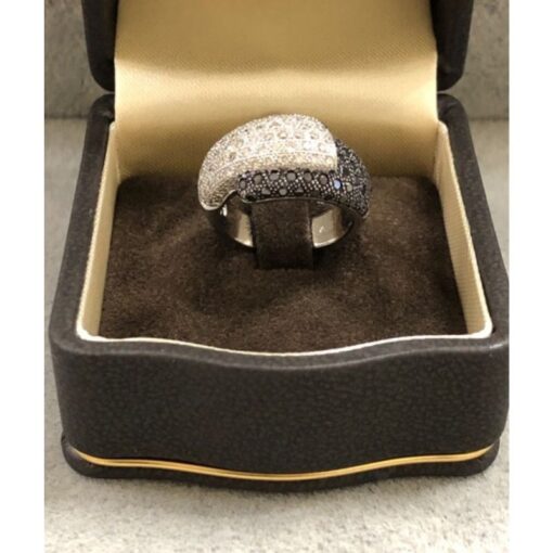 Sortija oro blanco con pavé de brillantes - Imagen 2