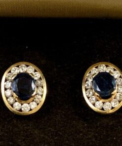 Pendientes con orla de brillantes auténticos