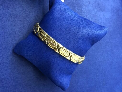 Pulsera eslabones de reloj de arena montada en oro amarillo de ley 18kts