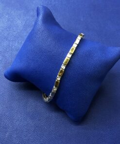 Pulsera con brillantes 0,85 cts montado en bicolor  de ley 18kts