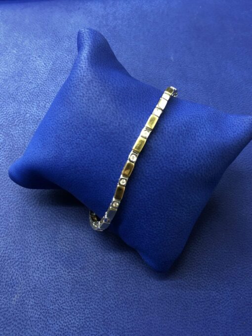 Pulsera con brillantes 0,85 cts montado en bicolor  de ley 18kts
