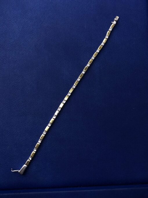 Pulsera con brillantes 0,85 cts montado en bicolor  de ley 18kts - Imagen 2