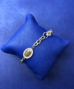 Pulsera con circonitas montada en oro bicolor de ley 18 kts