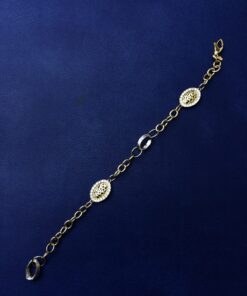 Alternative view of Pulsera con circonitas montada en oro bicolor de ley 18 kts