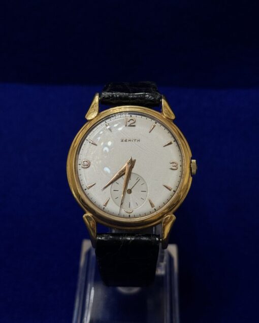 Reloj Zenith de cuerda, en oro 18 kts con pulsera de piel. Año 1958