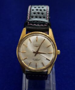 RELOJ LONGINES CONQUEST AUTOMÁTICO, CON CORREA DE CUERO NEGRA. EN ORO DE LEY 18KTS.