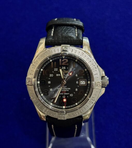 RELOJ BREITLING AUTOMÁTICO. EN ACERO CON CORREA DE CUERO 38MM