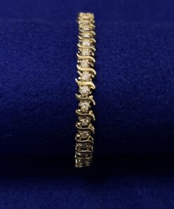 PULSERA RIVIERE CON BRILLANTES 3,30CTS. MONTADA EN ORO AMARILLO DE LEY 14KTS.