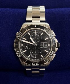 RELOJ TAG HEUER AQUARACER 500M DE ACERO. CRONOGRAFO Y BISEL NEGRO. AÑO 2015