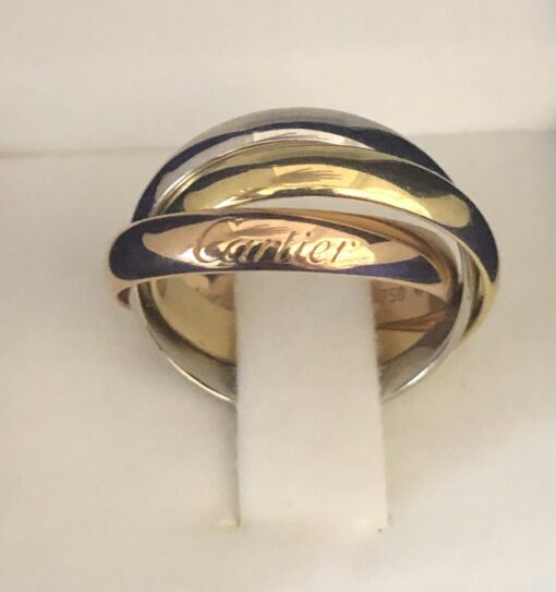 SORTIJA CARTIER TRINITY TAMAÑO CLÁSICO (3.2MM CADA ANILLO). EN ORO DE LEY TRICOLOR 18KTS.