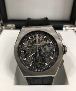 Reloj Zenith Defy El Primero 21, esfera esqueleto, titanio, correa de piel, automático
