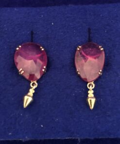 Pendientes TOUS con rubí auténtico montados en oro amarillo de ley 18 kts.