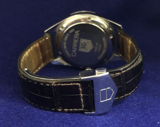 Reloj TAG Heuer Carrera Calibre 7 Twin Time Carrera, Automático, Caja suiza, pulsera original de piel marrón - Imagen 2