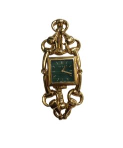 Reloj Joya Gucci modelo Signoria Ref.: 116.3 en oro amarillo de ley 18 kts. con esfera de malaquita verde.