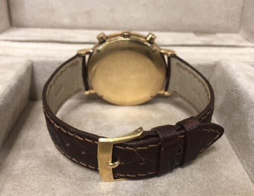 Reloj Vacheron Constantin Chronograph de caballero, automático, con correa marrón de piel genuina, caja en oro de ley 18 kts., año 1991. - Imagen 3