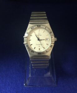 Reloj Omega Constellation de señora, con fecha, en acero, año 2008, movimiento de cuarzo.