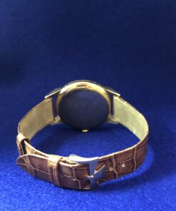 Alternative view of Reloj de caballero Vacheron Constantin con cronógrafo, mecanismo de cuerda manual, con pulsera marrón de piel genuina, caja y hebilla original en oro de ley 18 kts.