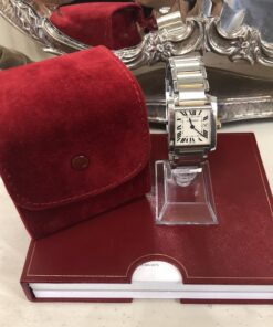 Alternative view of Reloj Cartier Tank Française de señora, Ref.: 2465, en acero y oro, con fecha a las III, 25 x 30mm, mecanismo de cuarzo, año 2006.