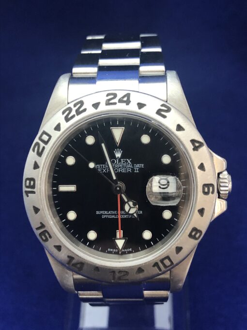 Reloj Rolex Explorer II Oyster Perpetual Date, 40 mm., automático, esfera negra, acero, año 2005.