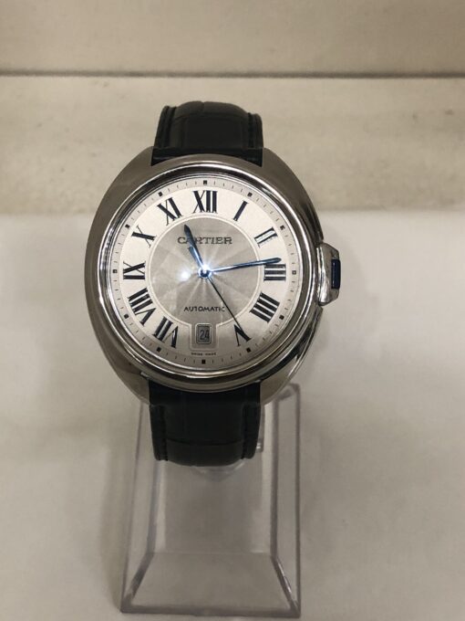 Reloj de caballero Modelo Clé de Cartier, Ref.: WGCL0005, en acero y pulsera de piel genuina, automático, año 2018.
