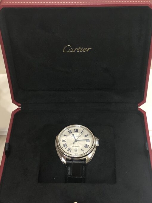 Reloj de caballero Modelo Clé de Cartier, Ref.: WGCL0005, en acero y pulsera de piel genuina, automático, año 2018. - Imagen 2