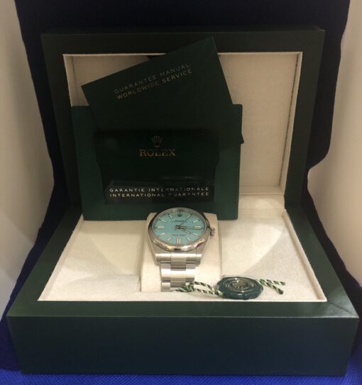 Rolex Oyster Perpetual Tiffany blue, 41mm, en acero, automático, año 2022. Ref.: 124300, con caja y papeles originales. - Imagen 2