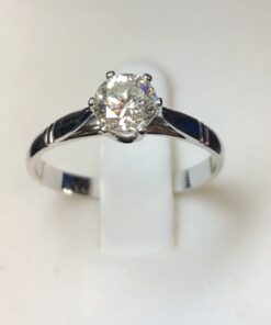 Solitario con brillante de 0'65 cts color I-SI2, en oro blanco de ley 18 kts