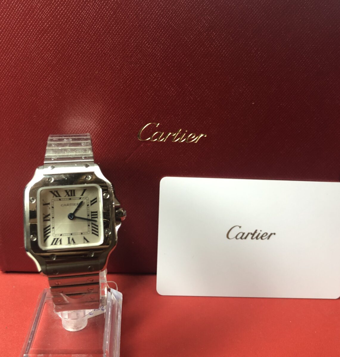 Reloj Santos de Cartier para señora, automático, en acero, año 2025, con caja y documentos originales. - Imagen 2